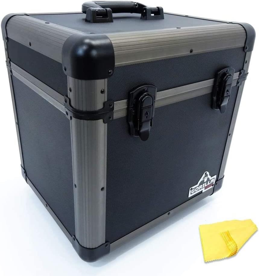 Gorilla LP80 Holds 80 12\ LP Vinyl Record Storage Box Case (Titanium)