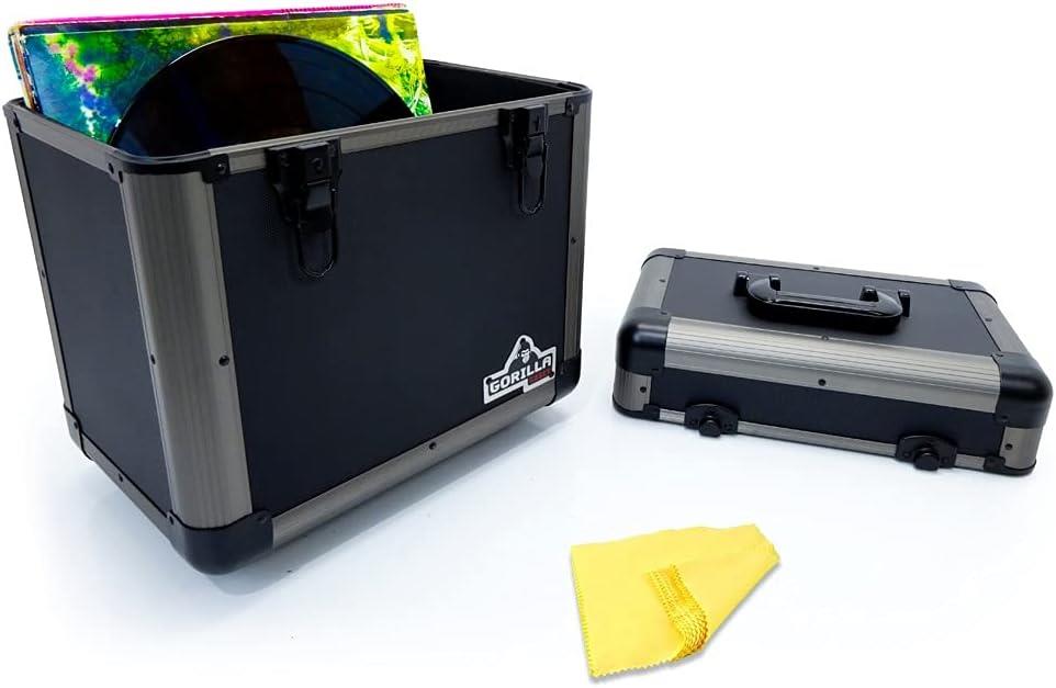Vinyl Record Storage Box Case (Titanium) Holds 60